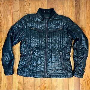 The NorthFace moto style quilted black jacket - XL